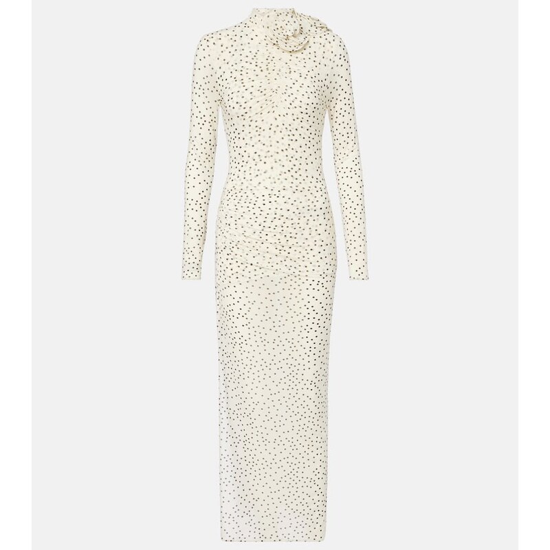 Magda Butrym Floral-appliquÃ polka-dot maxi dress