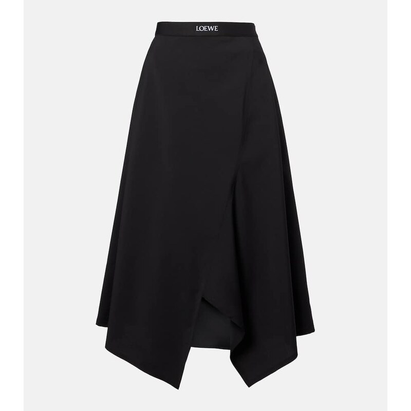Loewe High-rise wool midi skirt
