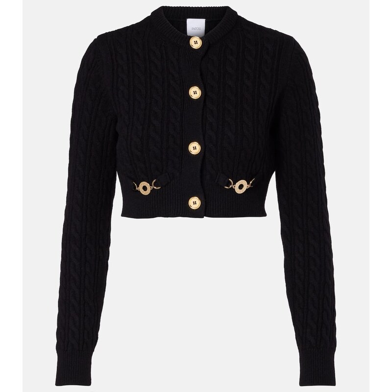 Patou Cable-knit wool and cashmere cardigan