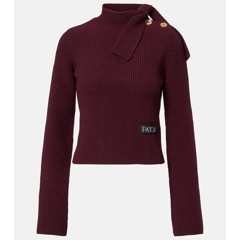 Patou Bow-detail wool and cashmere sweater