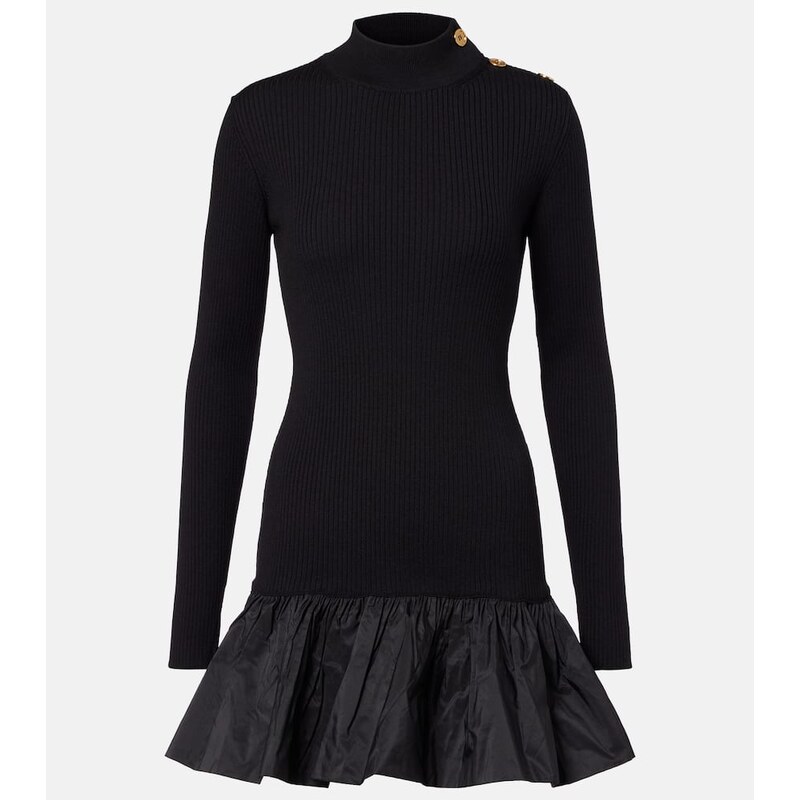 Patou Ruffled wool minidress