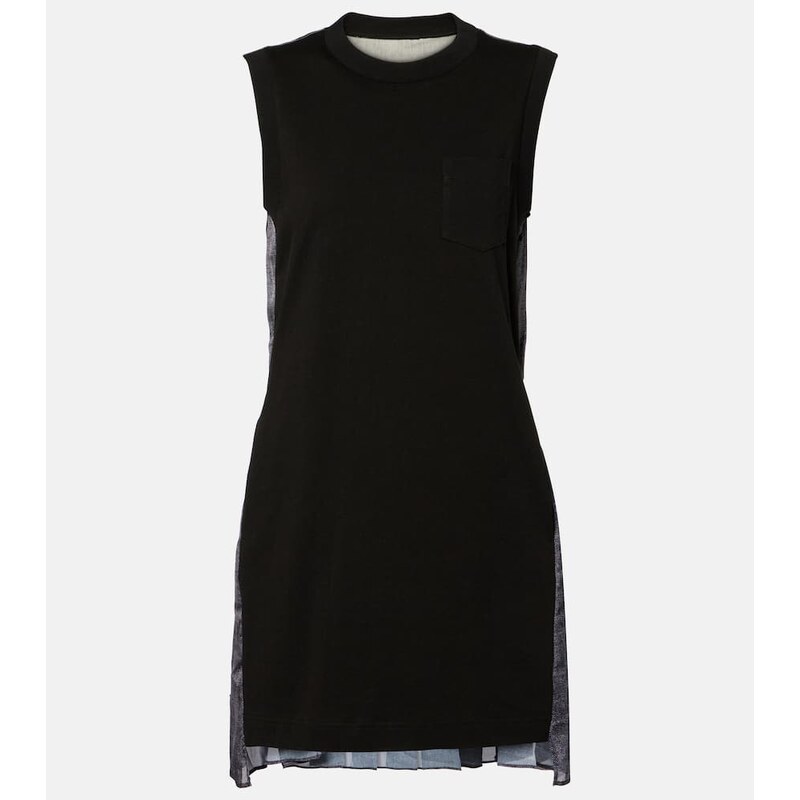 Sacai Knitted cotton minidress