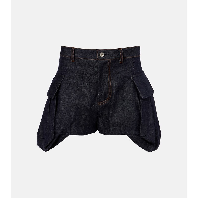 Sacai High-rise denim shorts