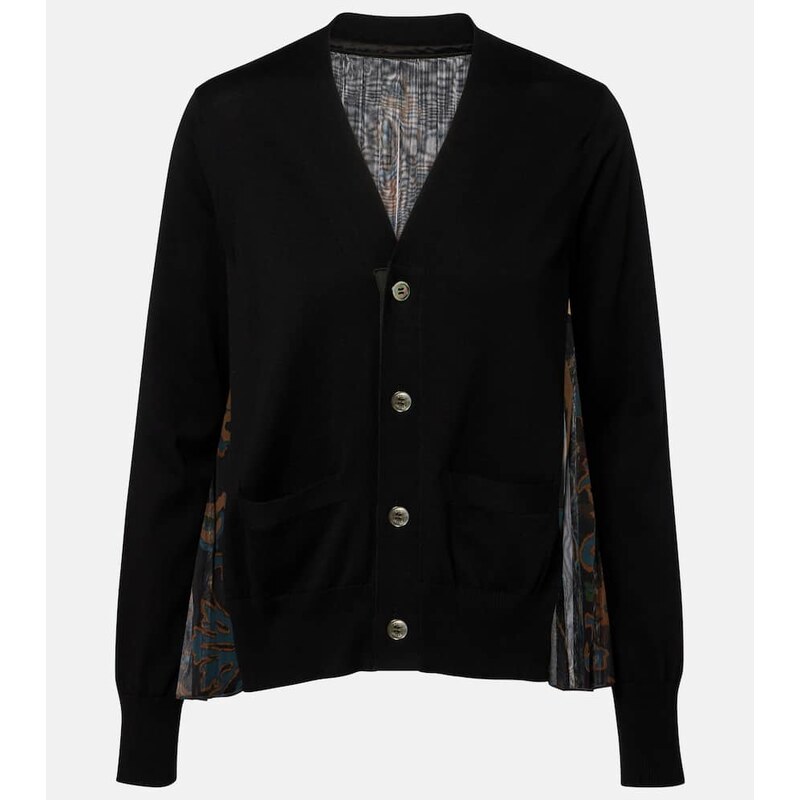 Sacai Cotton tulle cardigan