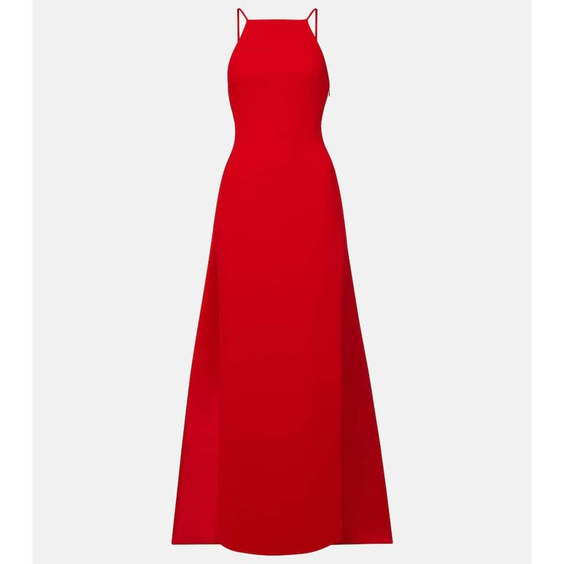 Solace London Ulla caped crÃªpe and satin gown