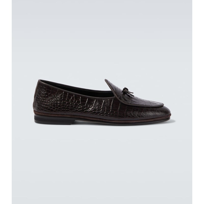 Rubinacci Marfy croc-effect leather loafers