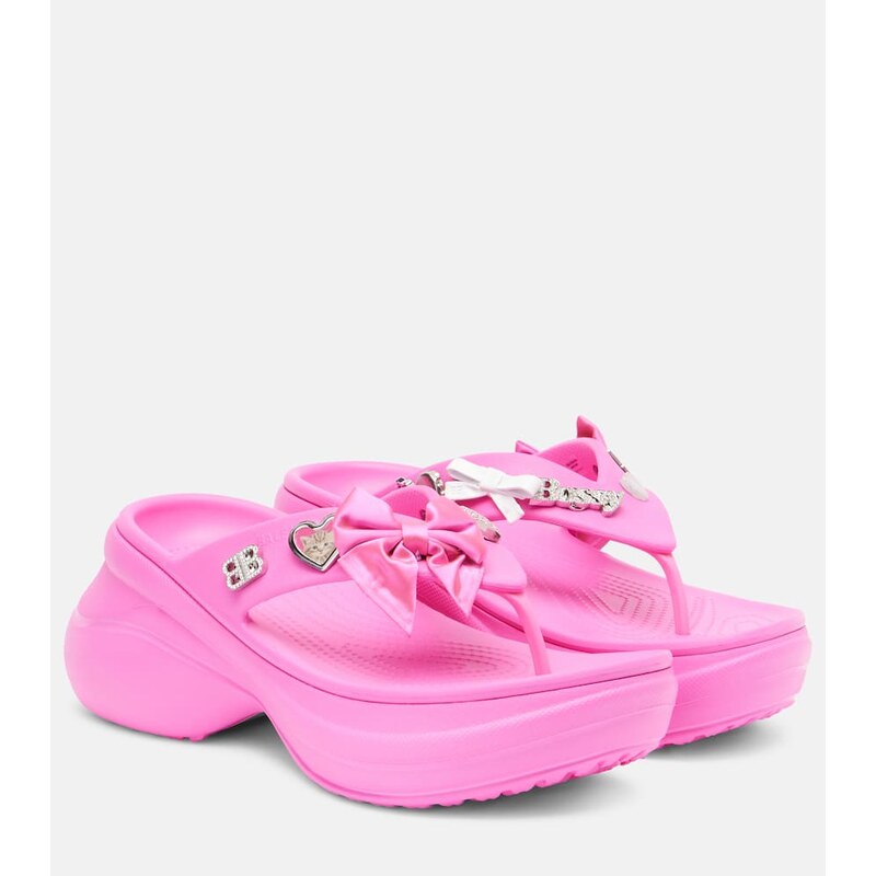 Balenciaga x Crocs Jibbitz platform thong sandals