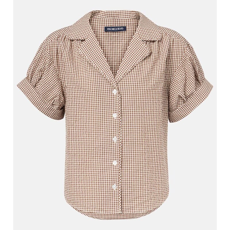 Veronica Beard Ilene gingham cotton-blend shirt
