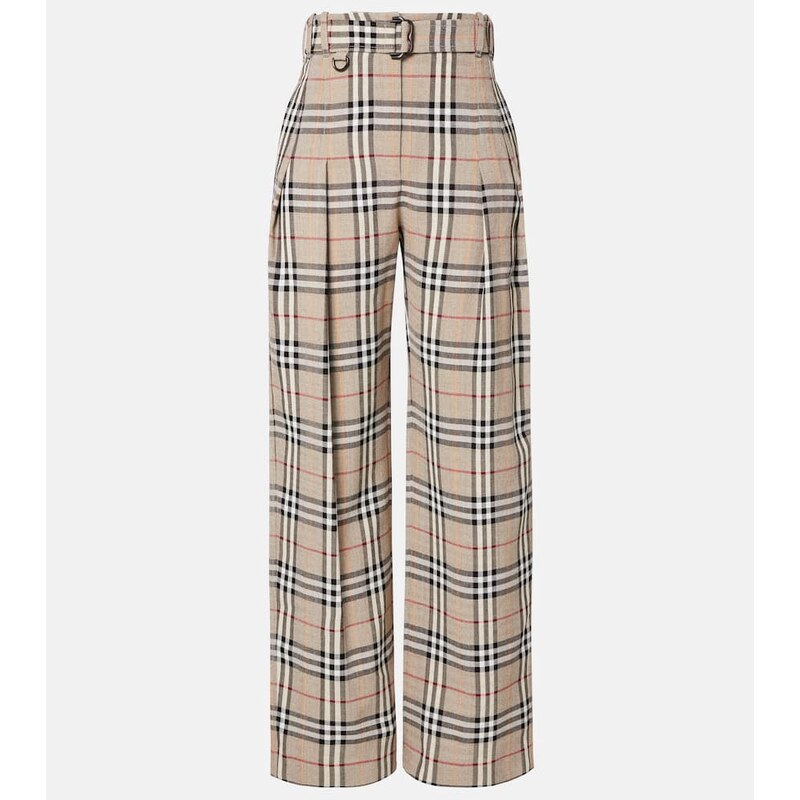 Burberry Burberry Check belted wide-leg pants
