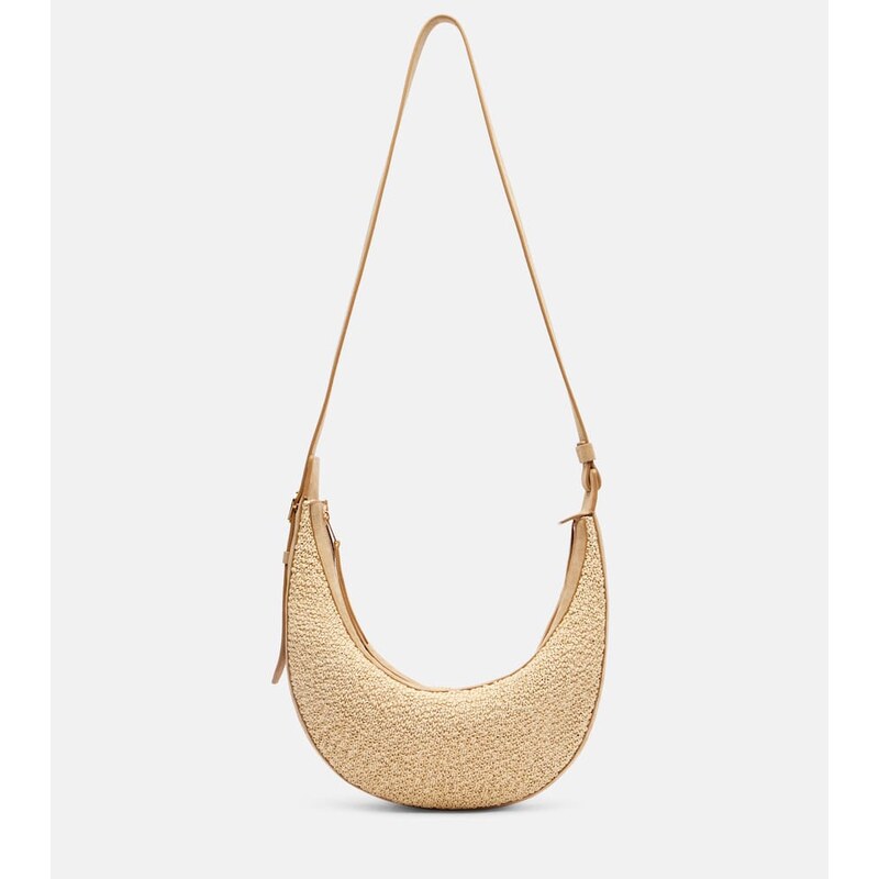 Khaite Augustina Small raffia and suede crossbody bag