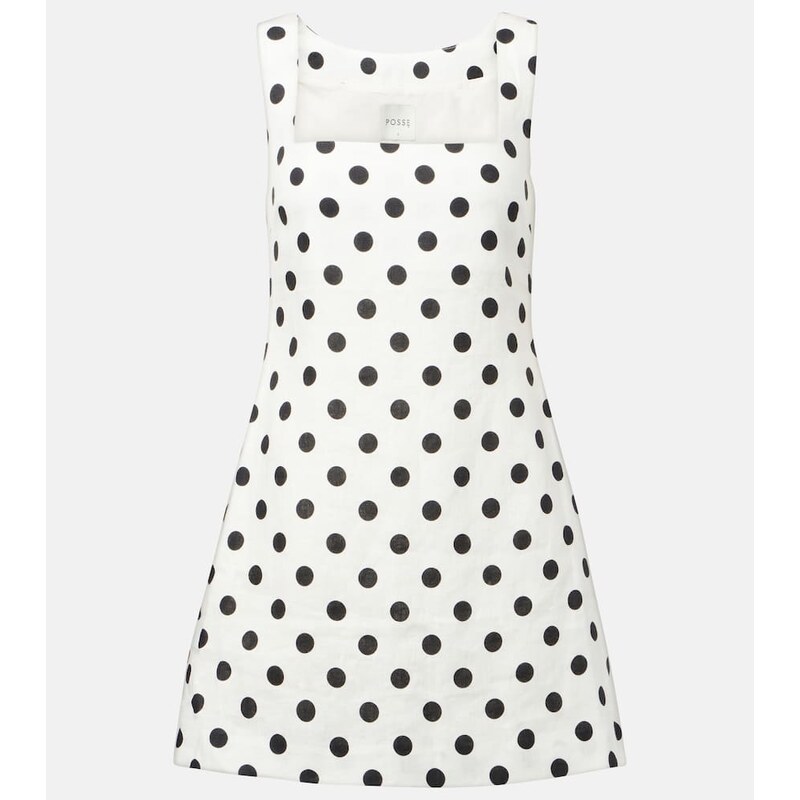 Posse Alice polka-dot linen minidress