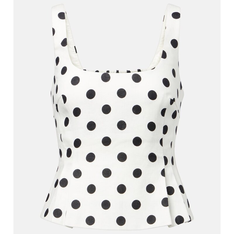 Posse Rosalie polka-dot linen top