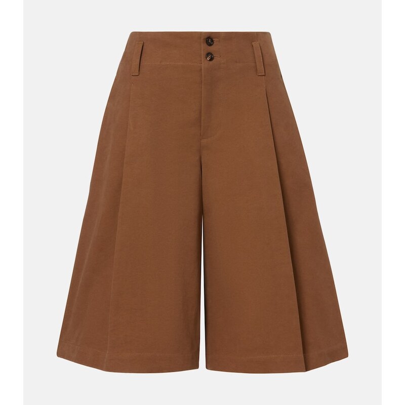 Chloé High-rise cotton canvas Bermuda shorts