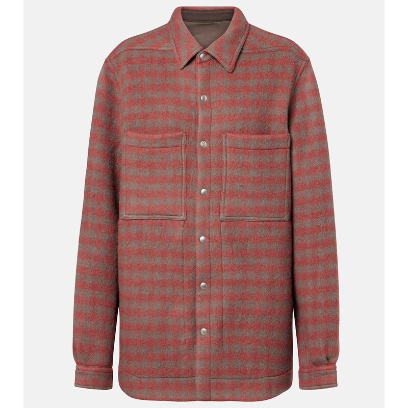 Rick Owens Checked virgin wool overshirt
