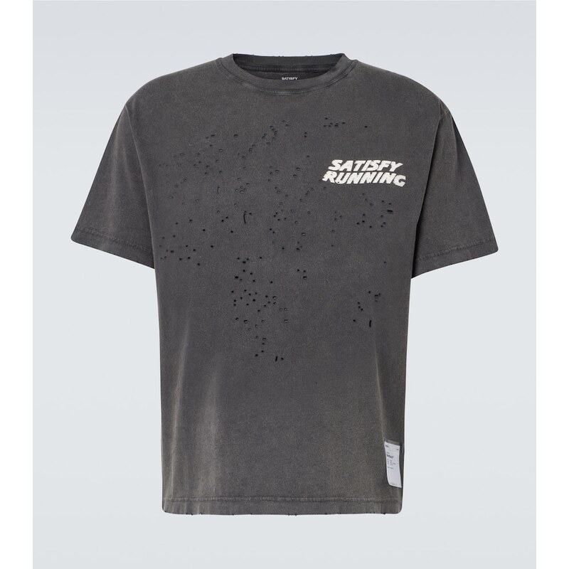 Satisfy MothTech distressed cotton jersey T-shirt