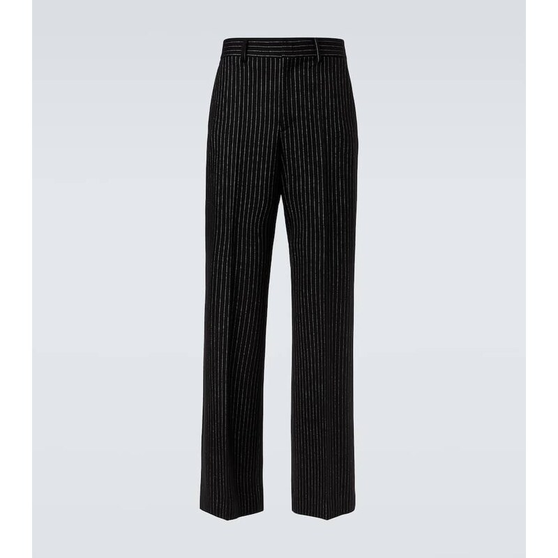 Valentino Pinstripe wool and silk straight pants