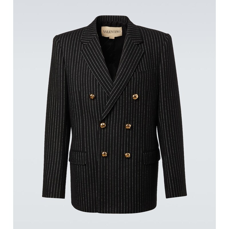 Valentino Chalk stripe wool and silk blazer