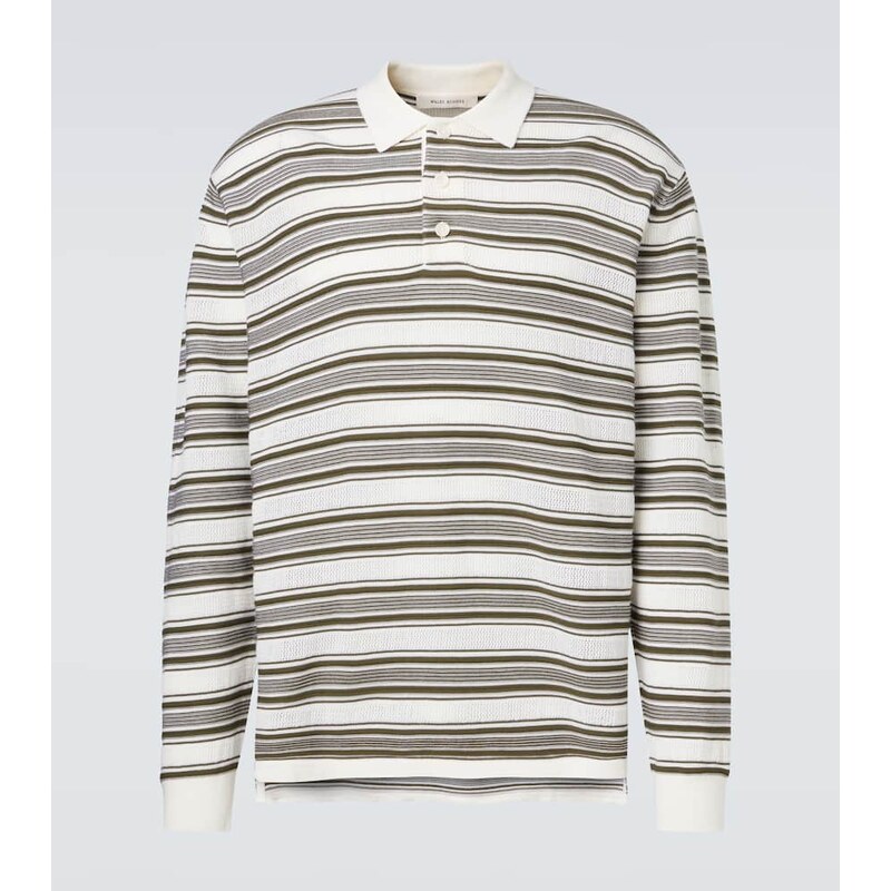 Wales Bonner Samuel striped wool-blend polo sweater