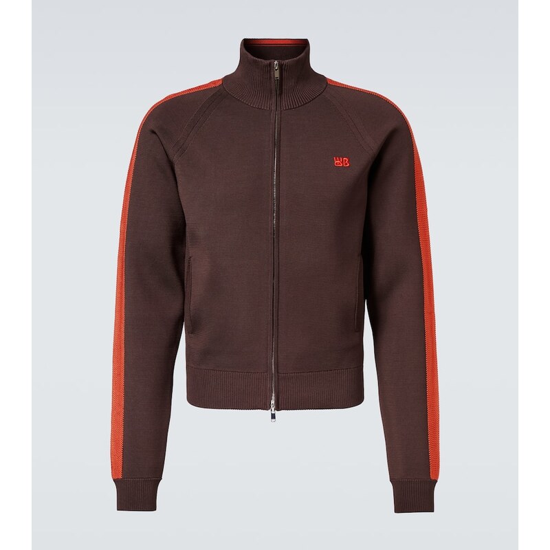 Pánská mikina se zapínáním Wales Bonner Tide track jacket v hnědém a oranžovém odstínu
