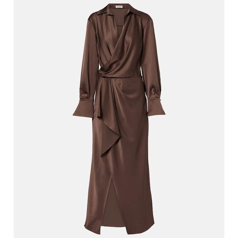 Simkhai Talita draped satin wrap dress