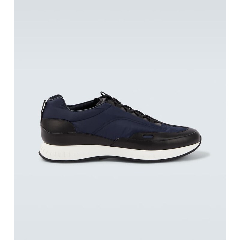 John Lobb Leather-trimmed slip-on sneakers