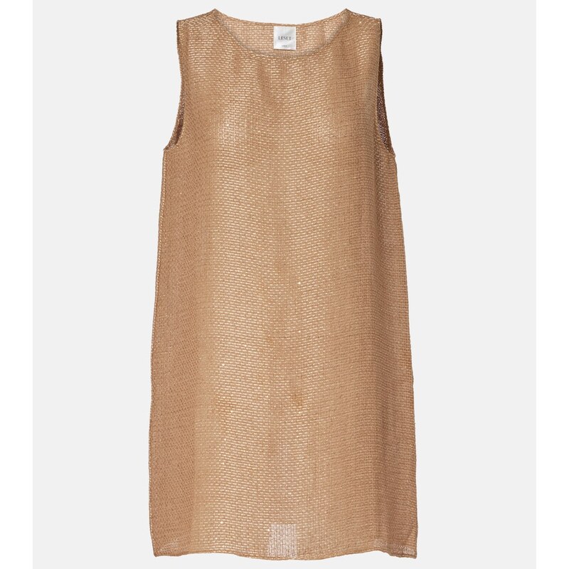 Leset Stella sequined linen-blend minidress