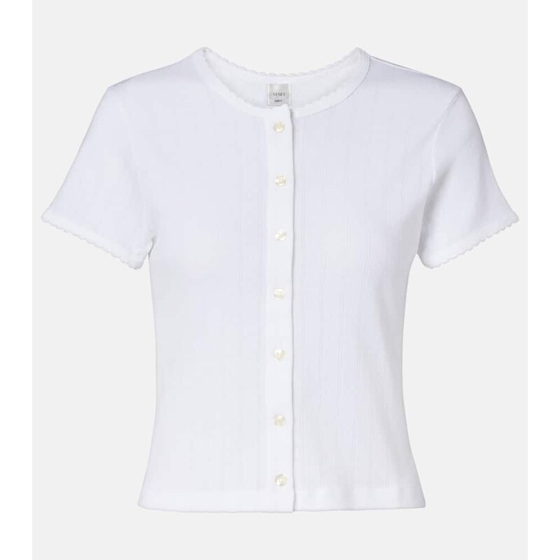 Leset Pointelle cotton cardigan