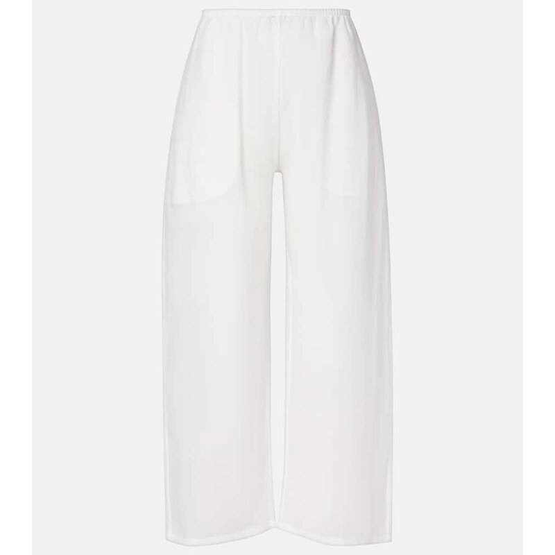 Leset Niko ramie cropped barrel-leg pants