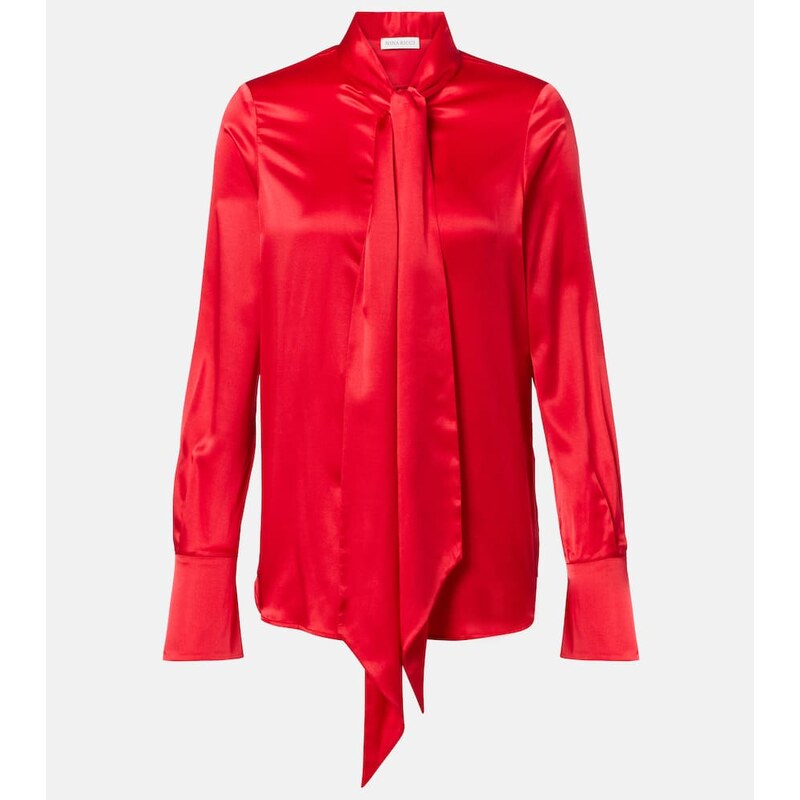 Nina Ricci Lavalliere silk crÃªpe de chine shirt