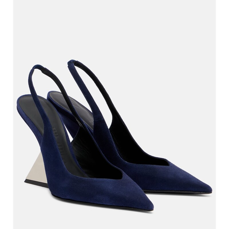 The Attico Cheope 105 suede slingback pumps