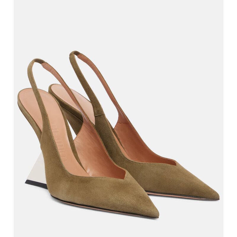 The Attico Cheope 105 suede slingback pumps