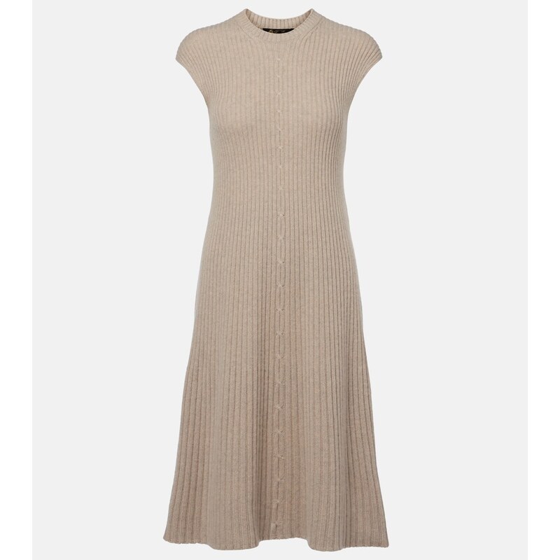 Loro Piana Ribbed-knit cashmere midi dress
