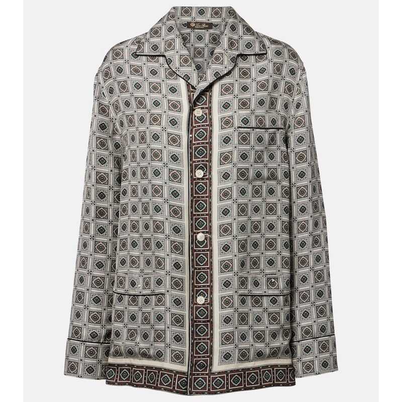 Loro Piana Lian printed silk twill shirt