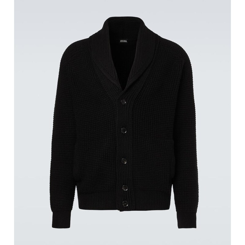 Zegna Waffle-knit cashmere-blend cardigan