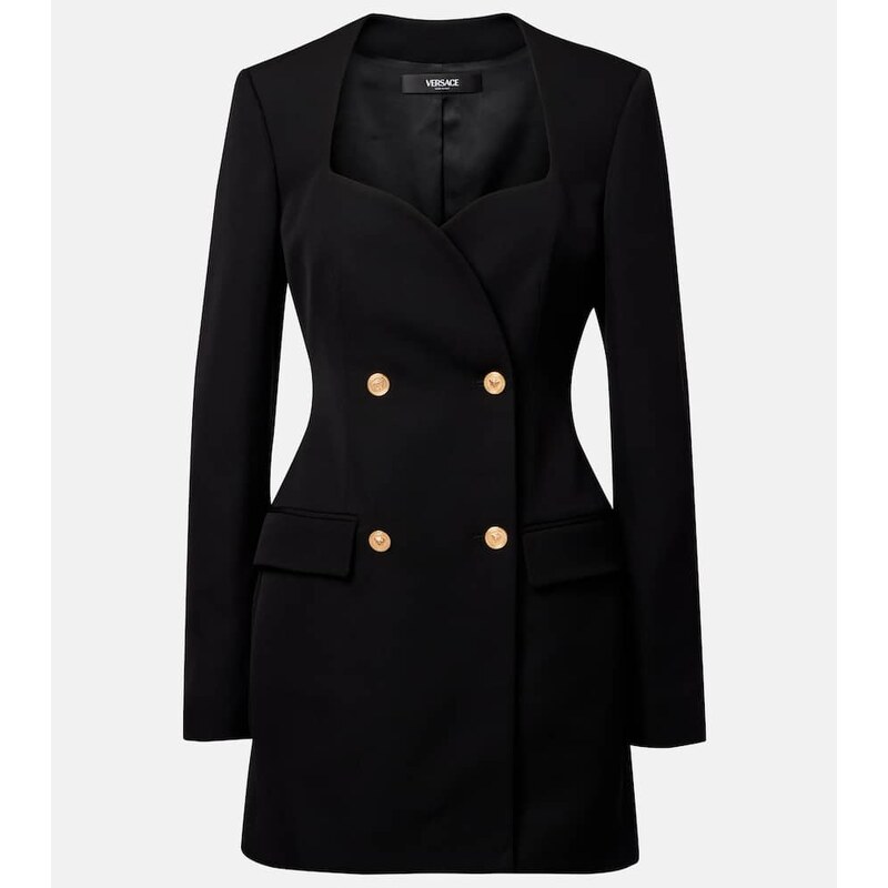 Versace dvojřadá minidress v černé barvě