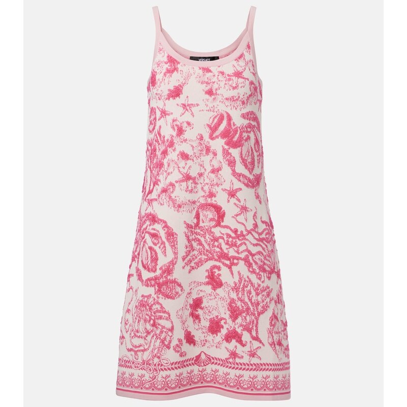 Versace Underwater Barocco terry jacquard minidress