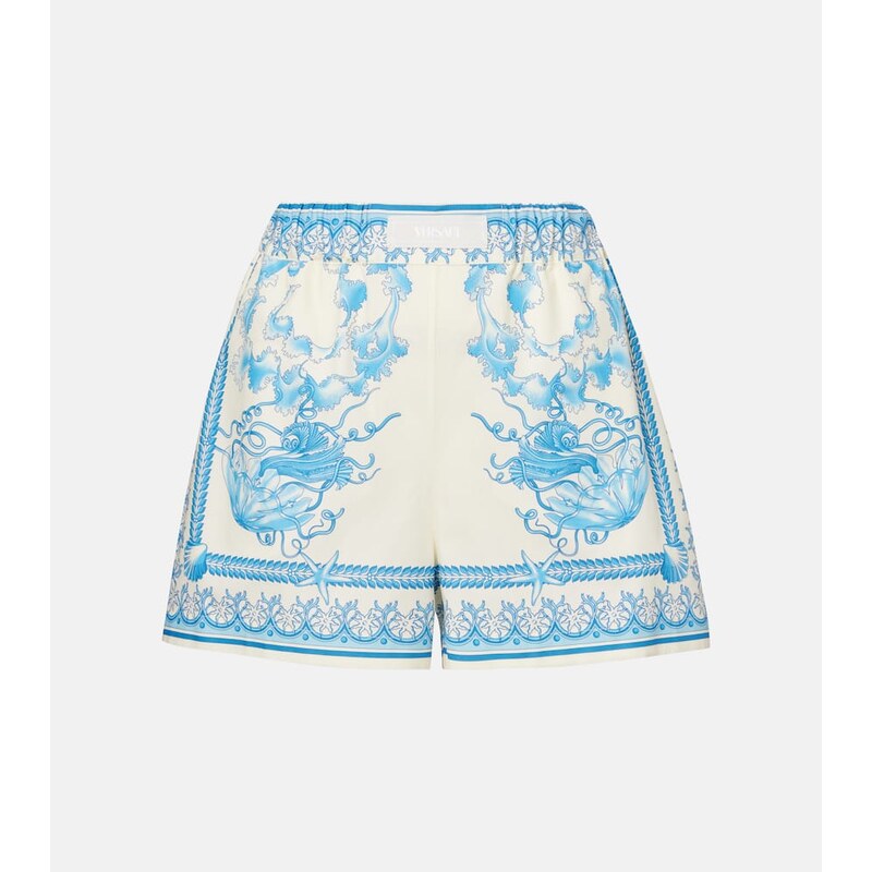 Versace Underwater Barocco cotton poplin shorts