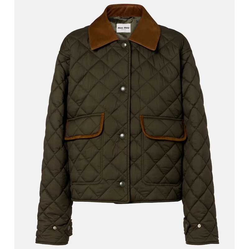 Miu Miu Quilted leather-trimmed jacket