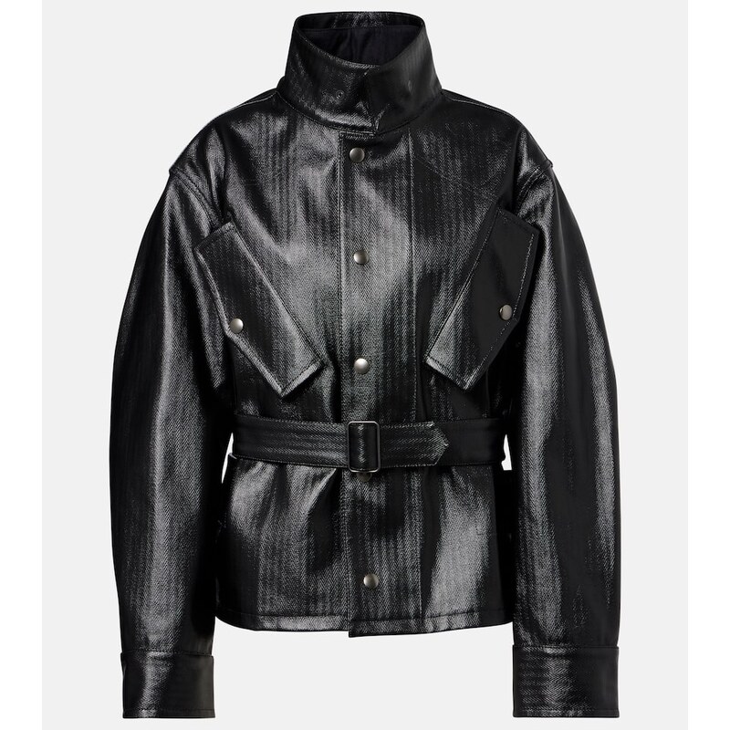 Kožená bunda Maison Margiela v černé barvě