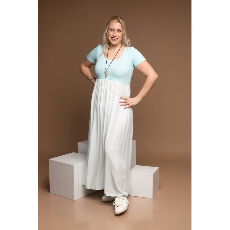 Italy fashion Dlouhé šaty ROSA Barva: mintová, Velikost: UNI: M