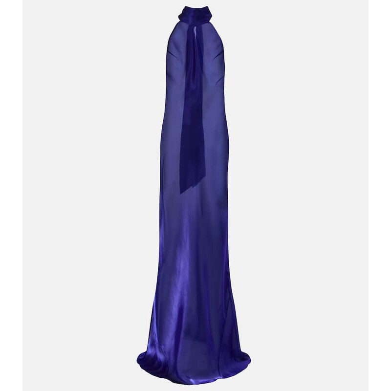 Galvan Sienna semi-sheer organza gown