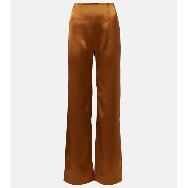 Galvan Sister Moon satin wide-leg pants