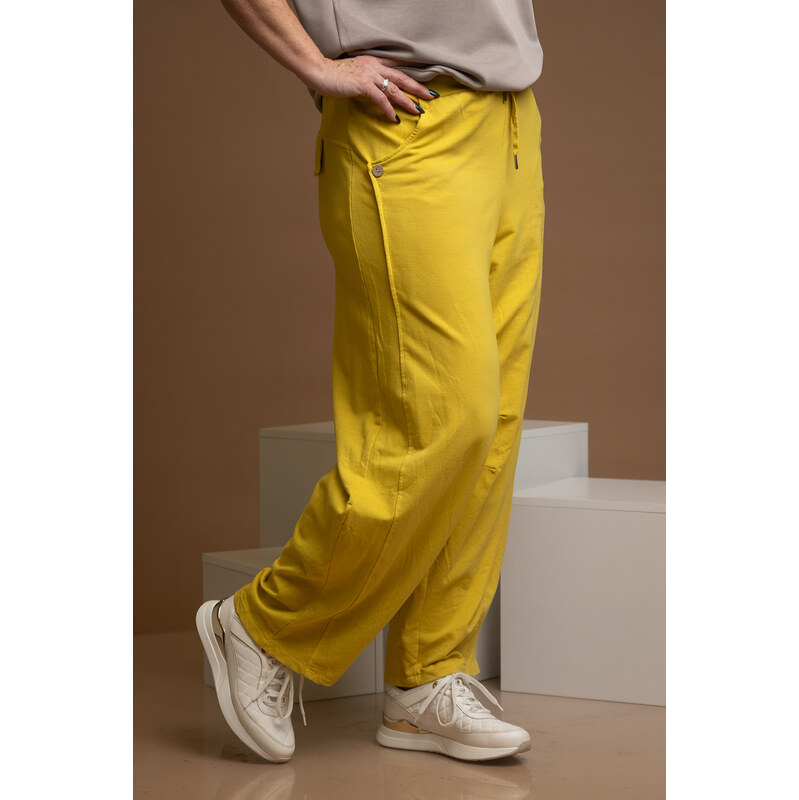 Italy fashion Teplákové kalhoty BODY Barva: hořčicová, Velikost: