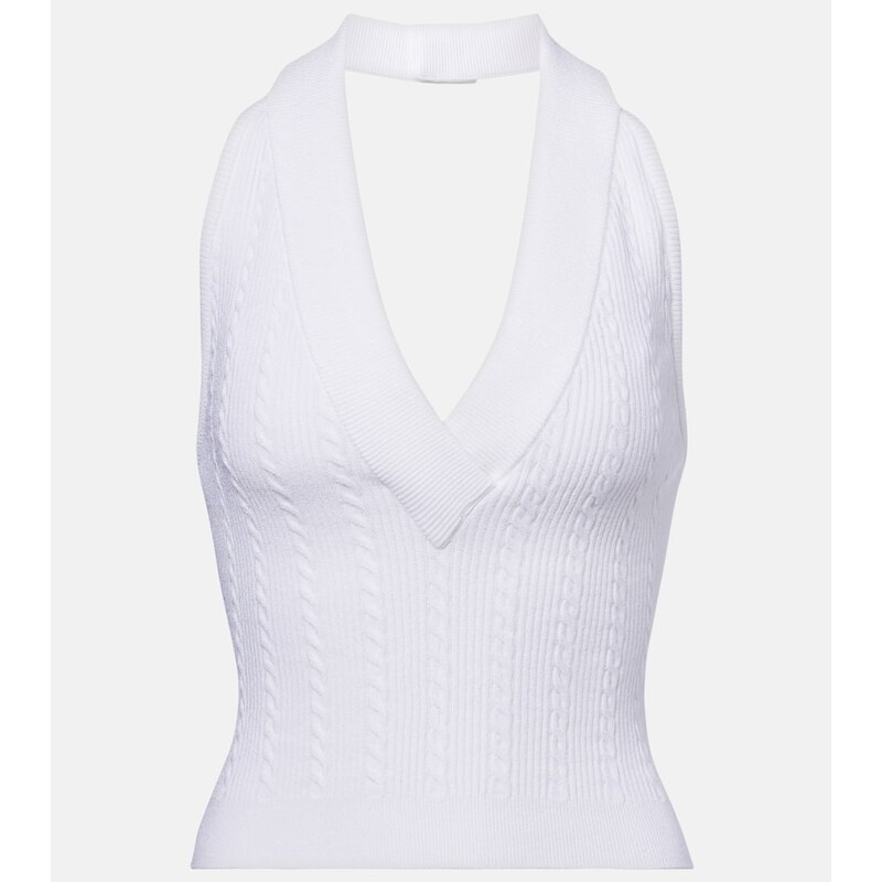 Balmain Cable-knit halterneck top
