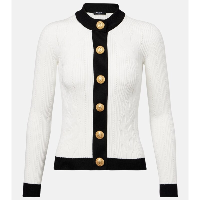 Balmain kardigan v bílé a černé barvě