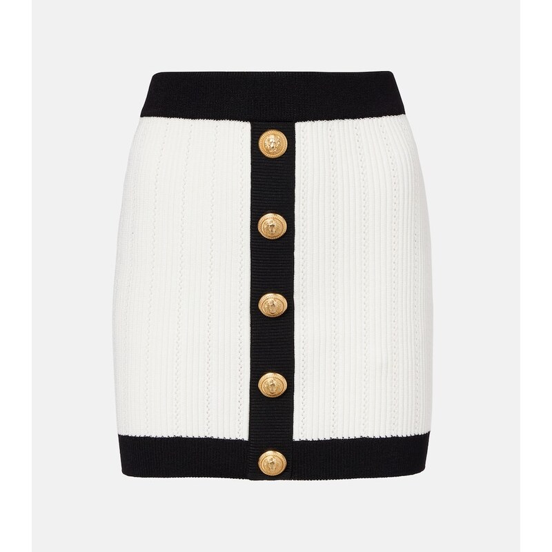 Balmain Ribbed-knit miniskirt