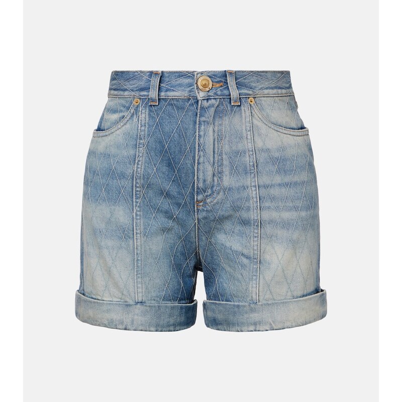 Balmain Patterned denim shorts