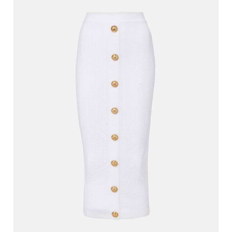 Balmain Cable-knit midi skirt
