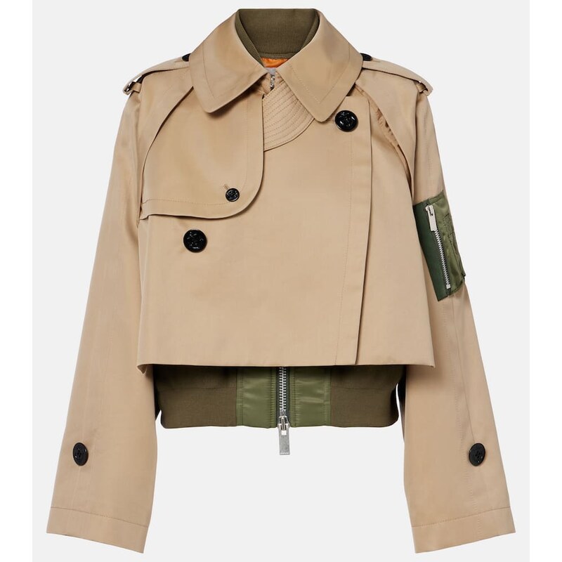 Sacai Cotton-blend gabardine and twill jacket
