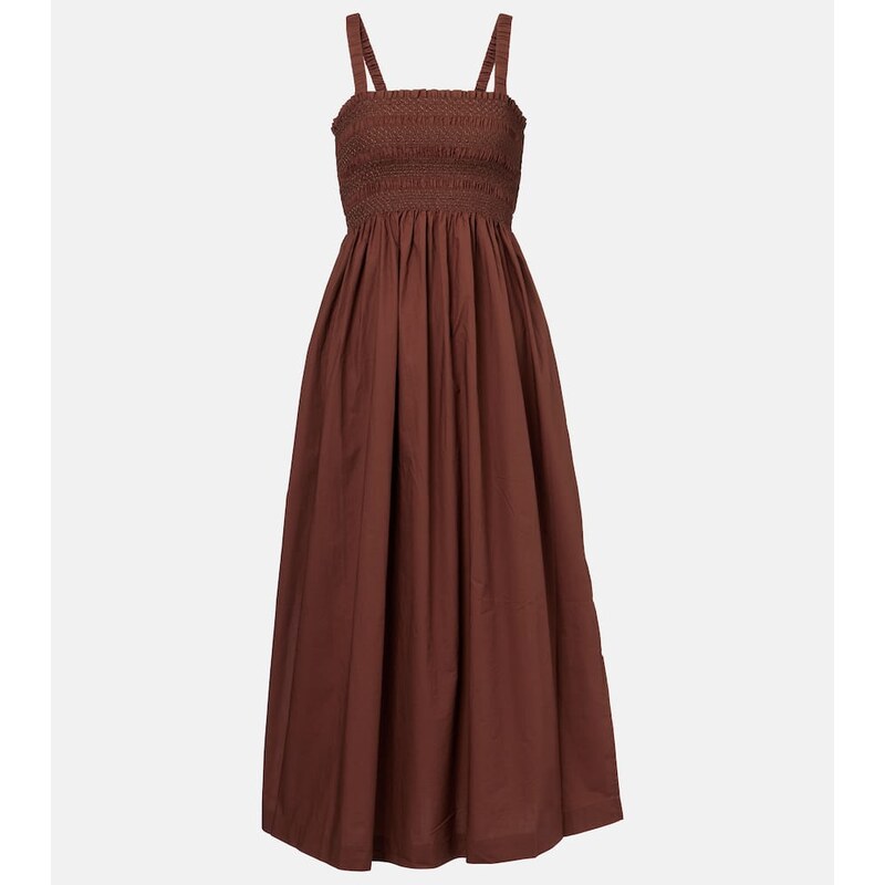 Heidi Klein Grasse shirred cotton poplin midi dress